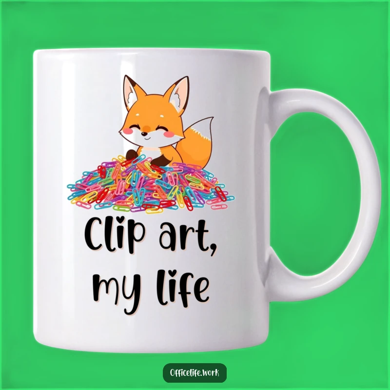 Funny Fox Paper Clip Sorting Mug, Hilarious Office Humor Gift for Work Colleague