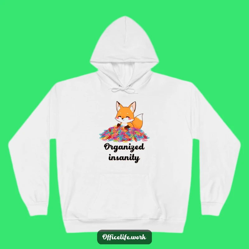 Funny Fox Paper Clip Sorting Hoodie, Cozy and Hilarious Sweater for Winter