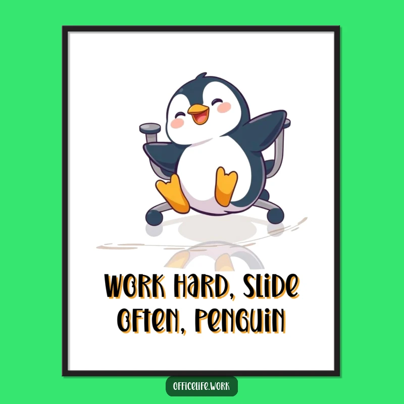 Free Printable Penguin Office Glide Wall Art - Funny Downloadable Decor!