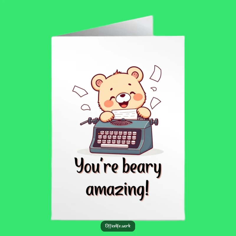 Free Printable Congrats Card: Busy Bear Cub - Achievement Downloadable Gift