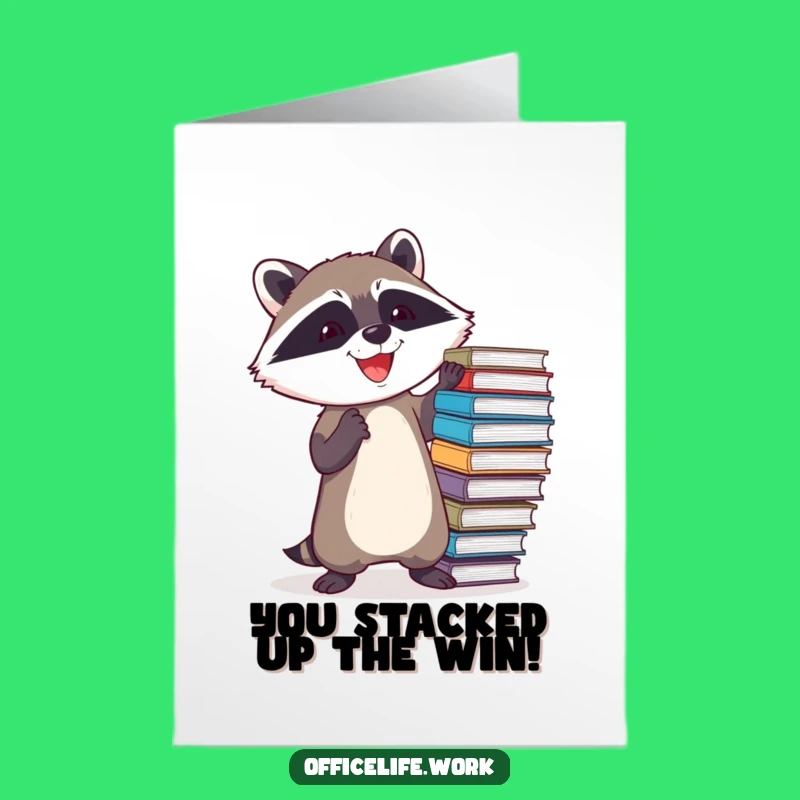 Free Printable Raccoon Congratulations Card - Funny Downloadable Office Achievement Gift