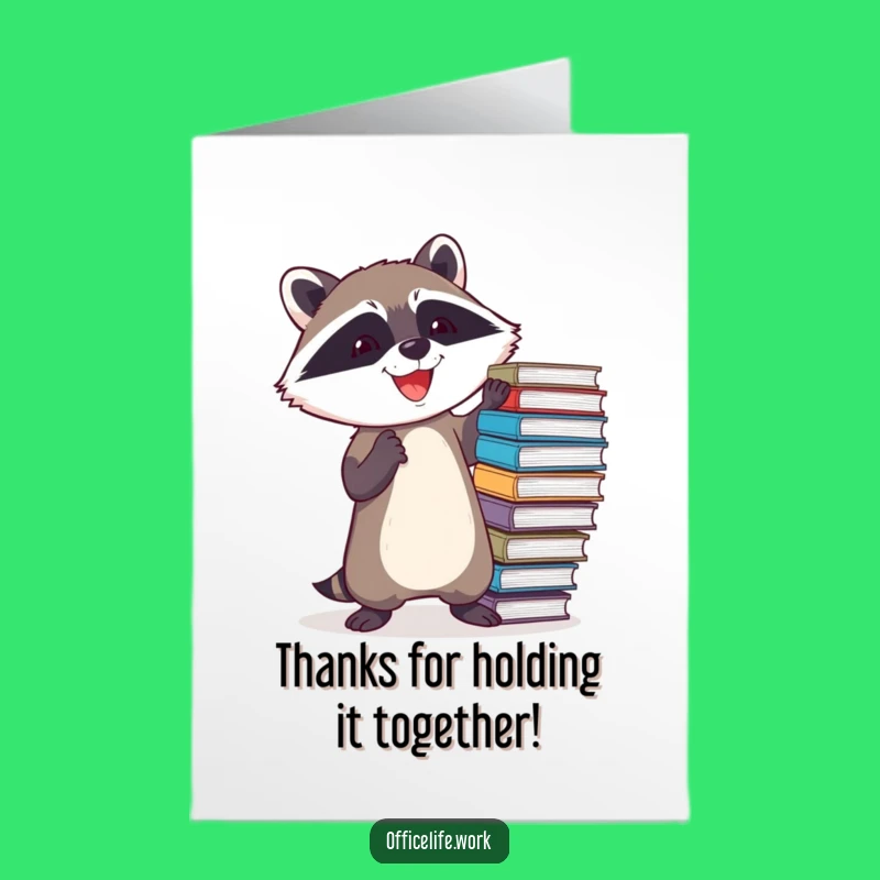 Free Printable Raccoon Thank You Card - Humorous Downloadable Office Gratitude