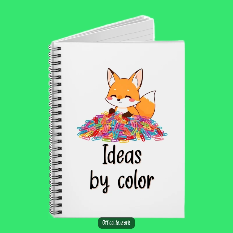 Funny Fox Paper Clip Sorting Notebook, Hilarious Journal for Ideas and Lists